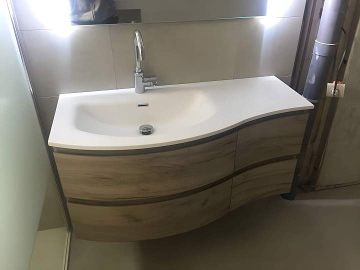 Meuble vasque incurvé Lardy